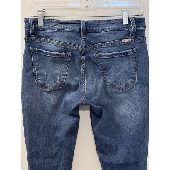 KanCan Low Rise Destroyed Distressed Skinny Jeans Sz W9/28 Med Wash Blue Jeans - Picture 4 of 12
